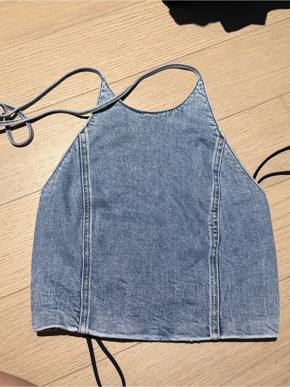 Alice + Olivia Denim Halter Crop Top NWT size 2 - Picture 2 of 6